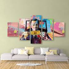 One, three, four or five pieces canvas. Graffiti Canvas Paintings Movie The Wolf Of Wall Street Leonardo Dicaprio Posters 5 Pieces Print Wall Art Living Room Home Decor Painting Calligraphy Aliexpress