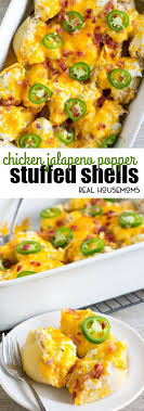 These Chicken Jalapeno Popper Stuffed Shells Are A Crave Able Dinner Perfect For Busy Weeknights Mak Pasta Dishes Stuffed Shells Recipe Chicken Dinner Recipes