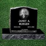 Black Granite Slant single Headstones With Base 20