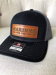 Usmc Leather Patch Hat United States Marine Corp Hat Richardson 112 Snapback Usmc Trucker Hat Marine Hat Gift For Marine Corp In 2021 Leather Patches Usmc Hat Usmc