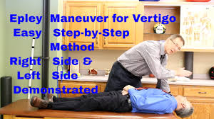 Keeping their head turned the patient lies back and hangs their head off the end of. Epley Maneuver For Vertigo Ez Step By Step Right Vs Left Side Bppv Youtube