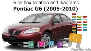 The driver front seat up/down switch is not working. Fuse Box Location And Diagrams Pontiac G6 2005 2010 Youtube