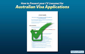 resume for australian visa applications