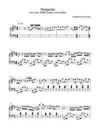 Despacito Luis Fonsi Daddy Yankee Justin Bieber Piano Sheet Music Piano Sheet Music Sheet Music Piano Sheet