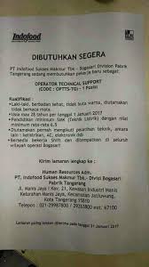 Lowongan kerja pt indofood tanjung morawa.bambang irawanto tempat /tgl lahir :tanjung merindu.05 oktober 2000 jenis kelamin. Lowongan Pabrik Indofood Tangerang Serangid