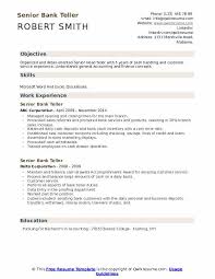 Senior Bank Teller Resume Samples Qwikresume