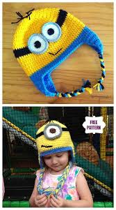 This video is showing how to knit hat with ear flaps. Crochet Minion Hat Free Crochet Patterns Paid Minion Crochet Patterns Minion Crochet Hat Minion Crochet