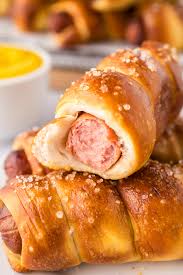 Mini Pretzel Dogs - Mini Hot Dogs Wrapped In A Pretzel Bun