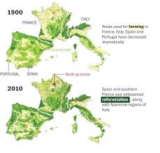 This detailed map of portugal uses the advanced google maps technology to show the regions and cities of portugal, if necessary to an incredibly detailed level. Reforestation In France Spain Italy And Portugal 1900 2010 Mapporn