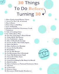 30th Birthday Things To Do 30 Things To Do Before I Turn 30 30 Things To Do Before 30 Things To Do Turn Ons