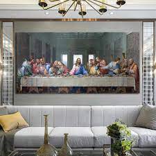 Home all news arts & leisure woman recreates 'the last supper' in laundry lint. Famous Paintings Leonardo Da Vinci S The Last Supper Poster Fine Art Canvas Print Nordicwallart Com