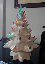 Light Up Ceramic Christmas Tree With Multi Color Lights