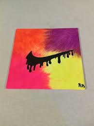 Oil paint can be applied on the canvas using a palette nike or a brush, but some people like to use oil pigment bars for easier application. Nike Drip Diy Canvas Art Diy Canvas Art Painting Simple Canvas Paintings