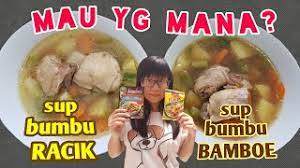 Memasuki musim penghujan seperti ini yang dibutuhkan oleh kita tak lain adalah makanan yang berkuah dan hangat bukan? Beda Bumbu Racik Rp 1500an Vs Bumbu Bamboe Rp 5000an Review Sop Ayam Bumbu Dapur Instant Youtube
