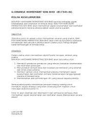 Cara buat polisi keselamatan dan kesihatan pekerjaan di tempat kerja. Polisi Keselamatan