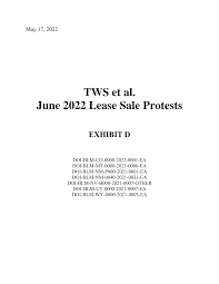 TWS et al. June 2022 Lease Sale Protests