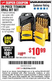 Warrior Titanium Drill Bit Set 29 Pc For 10 99 In 2020 Drill Bit Sets Drill Bits Harbor Freight Tools