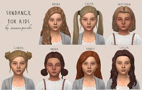Long, short, curly, straight, … Simminginchi Sundance Recolors For Kids Sims 4 Hairs
