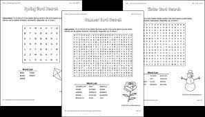 Bookmark this page and check it each month. Word Searches