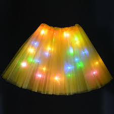 Child Mini Led Skirt Solid Color Neon Light Up Tutu Stage Dancing Girls Skirts Christmas Birthday Party Gift Glow New Year Gift Glow Party Supplies Aliexpress