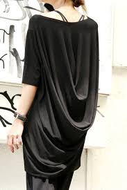 Oversize Draped Tunic Top Black Loose Dress Tunic By Aakasha Loose Black Dress Draped Tunic Top Tunic Tops