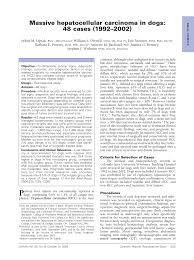Dogs can develop primary liver cancer, or metastatic (secondary) liver cancer. Pdf Massive Hepatocellular Carcinoma In Dogs 48 Cases 1992 2002