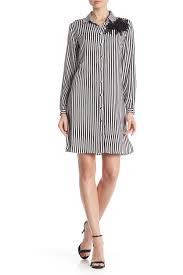 Msk Long Sleeve Front Button Stripe Dress Hautelook