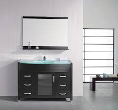 Gothobby single handle waterfall bathroom vanity sink faucet, chrome. Waterfall 48 Single Sink Vanity Set W Glass Top Design Element Dec017 G New Bathroom Style