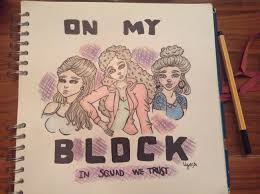My On My Block Drawing Monse Olivia Jasmine Drawings Blocks Book Cover