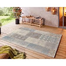 Shaggys in unterschiedlichen größen, farben und mustern findest du bei home24. In Und Outdoor Teppich Symi Blau Braun Silbergrau Teppich Boss