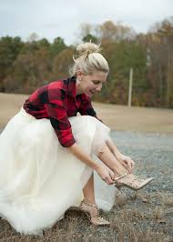 Buffalo Plaid And Tulle Skirts Plaid Bridesmaid Dress Plaid Wedding Dress Rustic Dresses