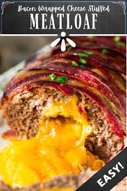 Bacon Wrapped Cheese Stuffed Meatloaf Recipe In 2020 Cheese Stuffed Meatloaf Bacon Wrapped Cheese Bacon Meatloaf