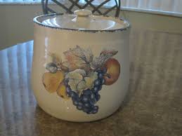 Home Garden Party Italian Fruit Stoneware Large Canister Stoneware Decorative Jars Home And Garden