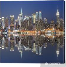 Available in digital, canvas print or aluminum metal mediums. New York City Skyline Canvas Print Pixers We Live To Change