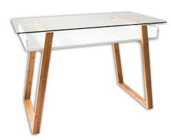 Design schreibtisch glas mit der maße: Bonvivo Designer Schreibtisch Mit Glasplatte Glas Tisch Mit Holz Ablagefach Weiss Ebay