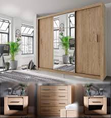 freedesignhelp request a free design consultation. Cleo 1 Bedroom Set Shetland Oak Large Sliding Mirrored Wardrobe Instrument Furniture
