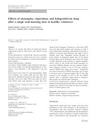 Pdf Effects Of Olanzapine Risperidone And Haloperidol On Sleep After A Single Oral Morning Dose In Healthy Volunteers