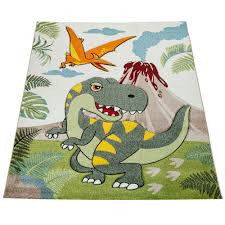 Aus mira mira in dublin, ireland. Kurzflor Kinderteppich Dinosaurier Grun Teppichcenter24