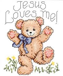 All these free embroidery designs are accessible in dst, pes, jef, xxx, exp, hus, vip, vp3 format. Jesus Loves Me Teddy Bear Cross Stitch And 50 Similar Items