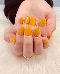Mustard Nails Yellow Nails Almond Nails Short Nails Acrylic Nails Summer Nails Spring Nails Fall Nail Spring Acrylic Nails Ballerina Nails Yellow Nails