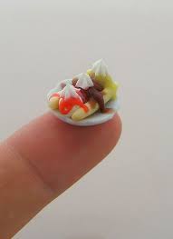 Dollhouse Banana Split Miniature Food Tiny Food Food Sculpture