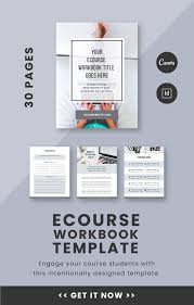 Ecourse Workbook Template Workbook Template Workbook Ebook Template