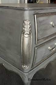Fabulous Effects With Silver Leaf And Glaze Metallic Painted Furniture Painted Furniture Furniture Makeover