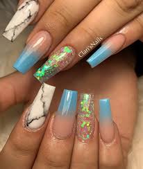 Best Summer Ombre Nails In 2019 Blue Ombre Nails Ombre Nails Shiny Nails Designs