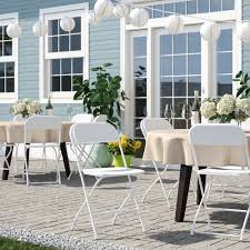 Style selections elliot creek set of 2 new slate metal frame swivel rocking chair (s) with gray olefin cushioned seat. White Folding Chairs You Ll Love In 2021 Wayfair