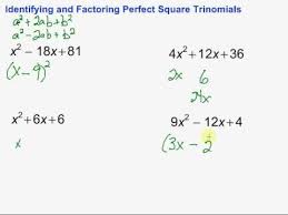 Identifying And Factoring Perfect Square Trinomials Perfect Squares Algebra Ii Algebra