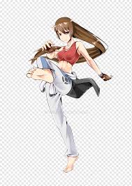 Anime Martial arts Kick Taekwondo Female, mixed martial artist, manga,  fashion Illustration, fictional Character png | PNGWing