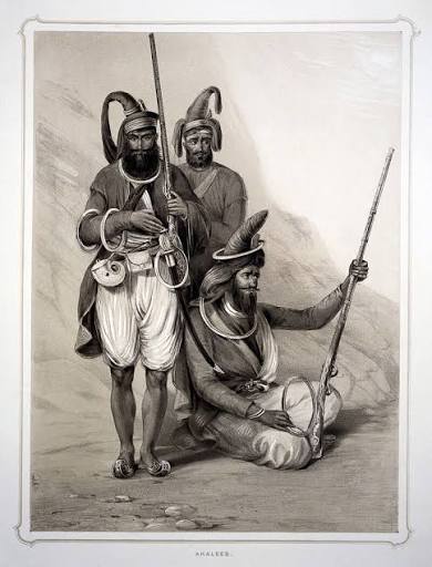 Akalees. Lithograph by L.C. Dickinson, 1844, after Emily Eden. | Wellcome Collection