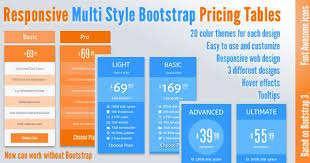 Responsive Multi Style Bootstrap Pricing Tables Pricing Table Css Templates Table Template