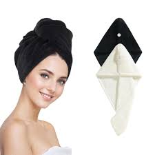 Amazon.com : SURPRISE PIE Microfiber Hair Towel Wrap for Women,2Pack Hair  Towels with Button,Super Absorbent Hair Turbans for Wet Hair, Long,Curly  Hair,Fast Hair Drying Towel (Black and White) : Beauty & Personal